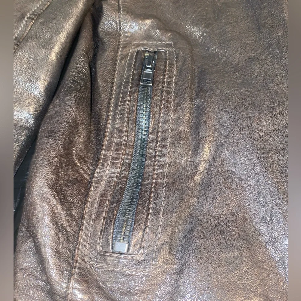 All Saints Brown Leather Jacket - Picture 8 of 13